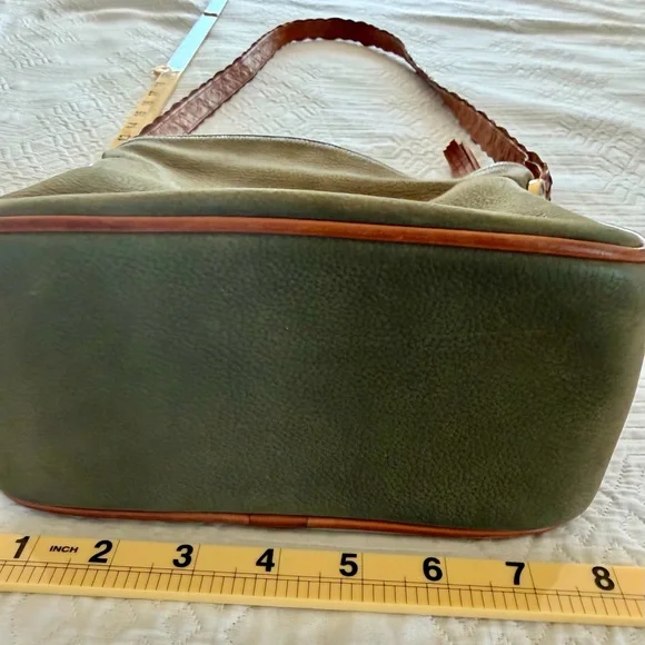 Ghurka Olive and brown trim Shoulder Bag - Picture 5 of 8
